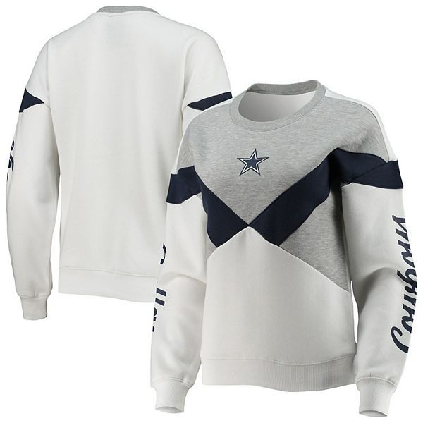 : Dallas Cowboys NFL Check Down Juniors Hoodless Sweatshirt,  White/Gray/Navy, S : Sports & Outdoors