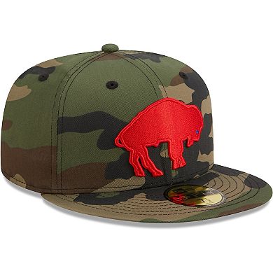 Men's New Era Camo Buffalo Bills Woodland 59FIFTY Fitted Hat