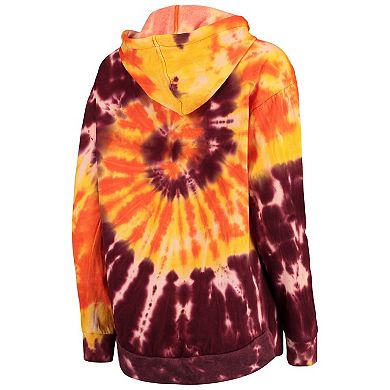 Women's Colosseum Cardinal Iowa State Cyclones Slow Ride Spiral Tie-Dye Oversized Pullover Hoodie
