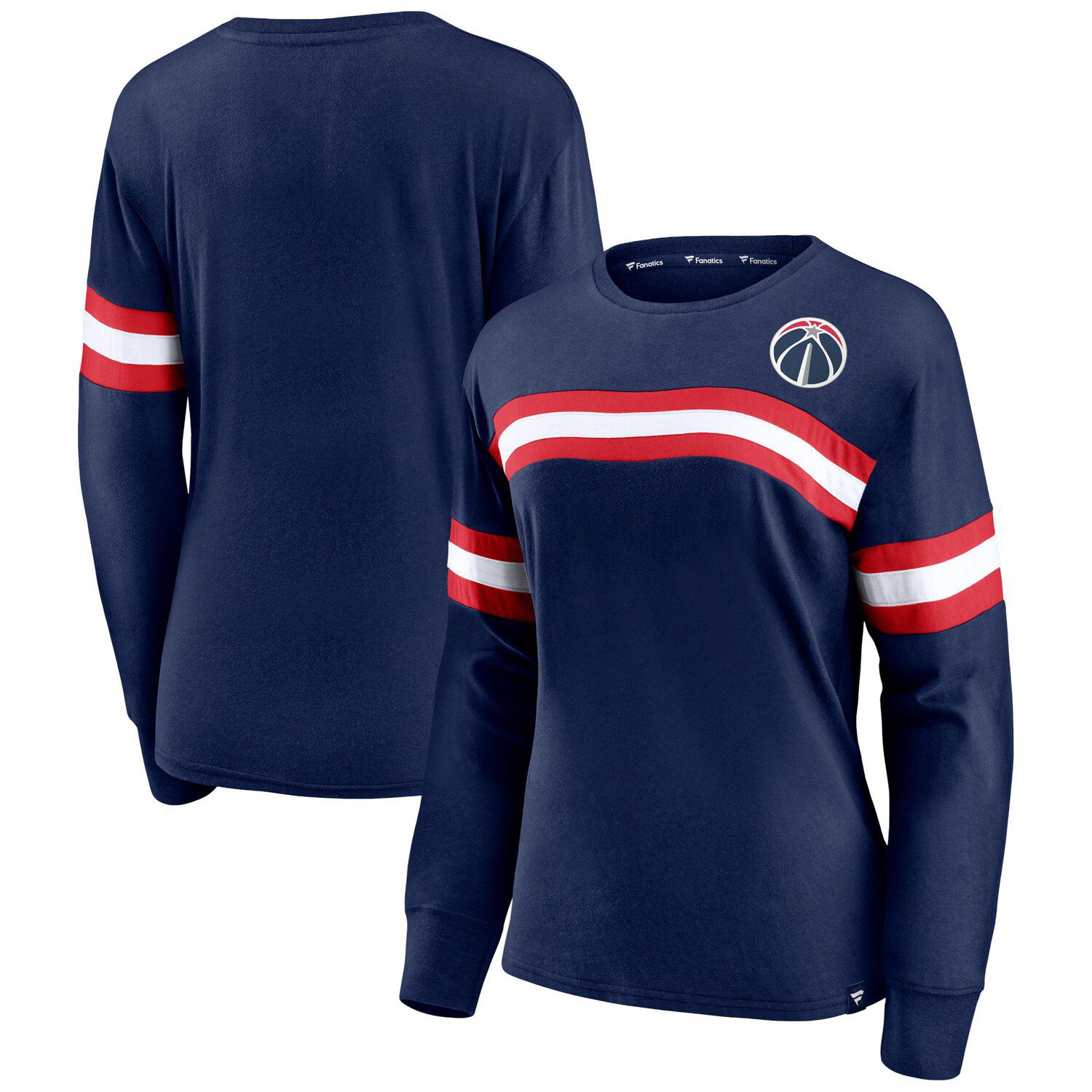 Men's New Era Heathered Navy Washington Wizards Tri-Blend Hoodie T-Shirt