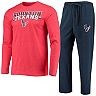 Men's Concepts Sport Navy/Red Houston Texans Meter Long Sleeve T-Shirt & Pants Sleep Set