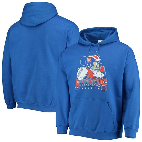 Men's Junk Food Navy Denver Broncos Disney Mickey Quarterback Pullover ...