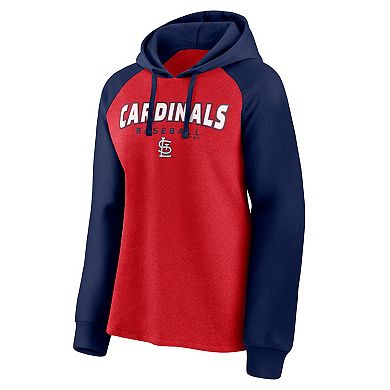 Women's Fanatics Branded Red/Navy St. Louis Cardinals Recharged Raglan Pullover Hoodie