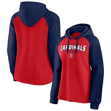 Women's Fanatics Branded Red/Navy St. Louis Cardinals Recharged Raglan Pullover Hoodie