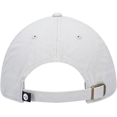 Men's '47 Gray Pittsburgh Steelers Clean Up Adjustable Hat