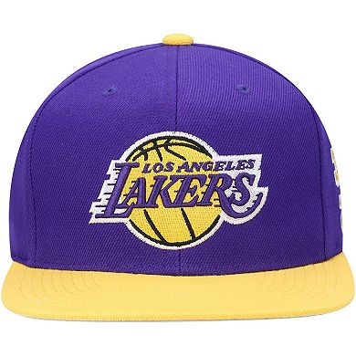 Men's Mitchell & Ness Purple Los Angeles Lakers Area Code Snapback Hat