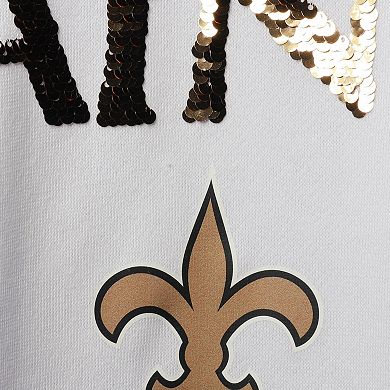 Women's Cuce White New Orleans Saints Victory V-Neck Pullover Sweatshirt