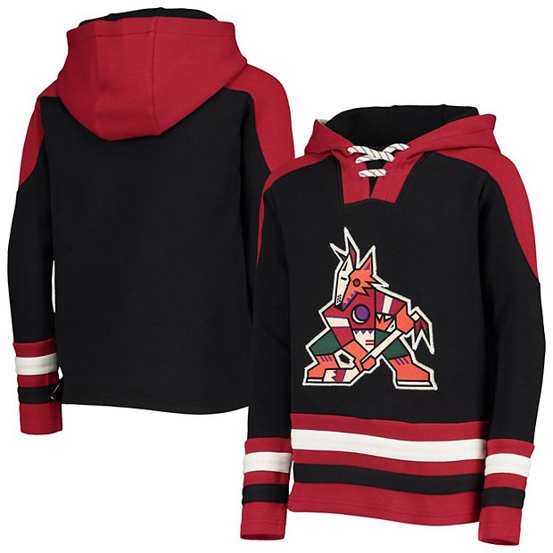 Youth Black/Garnet Arizona Coyotes Ageless Must-Have V-Neck Pullover Hoodie