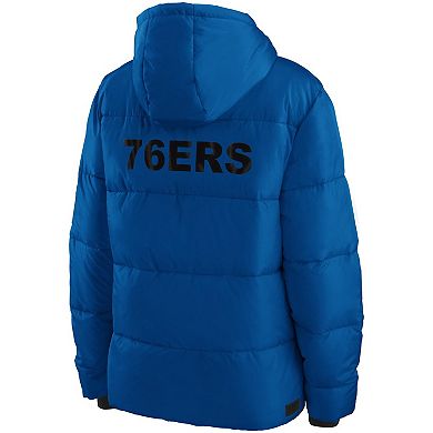 Women's WEAR by Erin Andrews Royal Philadelphia 76ers Plush Puffer Full-Zip Jacket