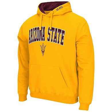 Men's Colosseum Gold Arizona State Sun Devils Arch & Logo 3.0 Pullover Hoodie