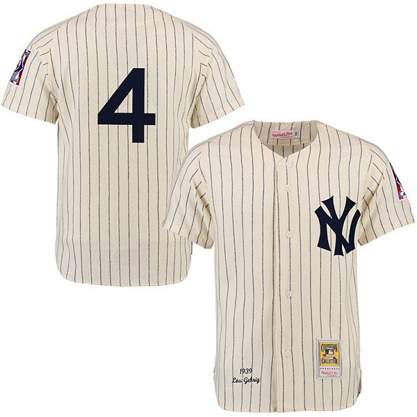 Men's Mitchell & Ness Lou Gehrig Cream New York Yankees Throwback Authentic  Jersey