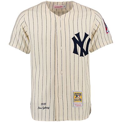 Men's Mitchell & Ness Lou Gehrig Cream New York Yankees Throwback ...