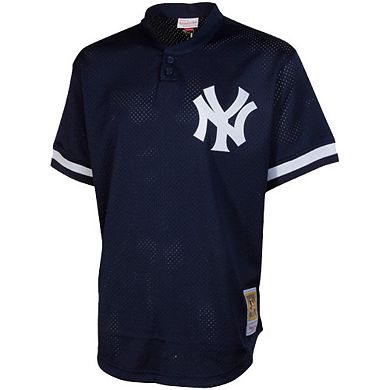 Men's Mitchell & Ness Bernie Williams Navy New York Yankees Cooperstown Mesh Batting Practice Jersey