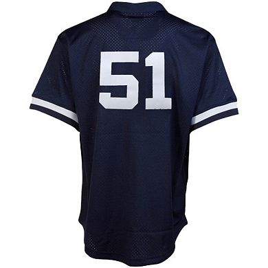 Men's Mitchell & Ness Bernie Williams Navy New York Yankees Cooperstown Mesh Batting Practice Jersey