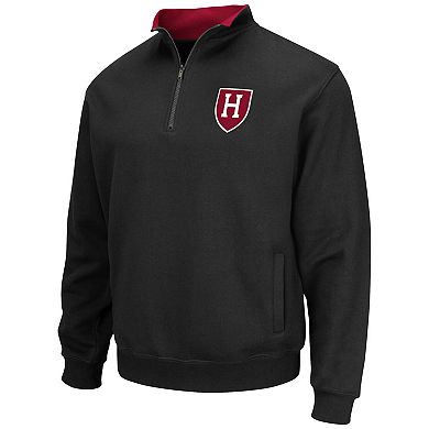 Men's Colosseum Black Harvard Crimson Tortugas Team Logo Quarter-Zip Jacket