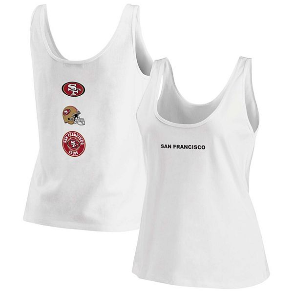 Women's Wear by Erin Andrews White San Francisco 49ers Lace-Up Tank Top Size: Small