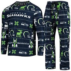 SEATTLE SEAHAWKS ZUBAZ PAJAMA PANTS Lounge Sleep Wear Football Pockets LARGE