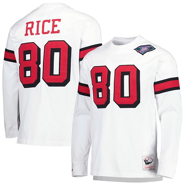 Men's Mitchell & Ness Jerry Rice White San Francisco 49ers Retired Player  Name & Number Long