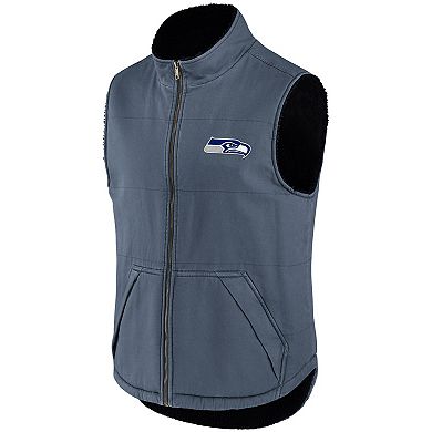 Men's NFL x Darius Rucker Collection by Fanatics College Navy Seattle Seahawks Sherpa-Lined Full-Zip Vest