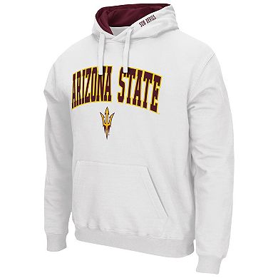 Men's Colosseum White Arizona State Sun Devils Arch & Logo 3.0 Pullover Hoodie