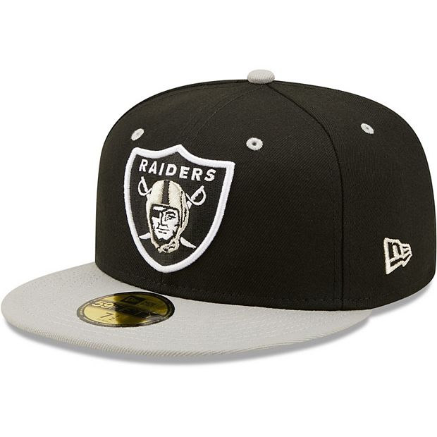 Men's New Era Black/Gray Las Vegas Raiders Flipside 59FIFTY Fitted Hat