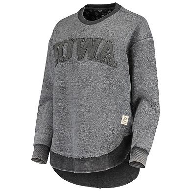 Women's Pressbox Black Iowa Hawkeyes Ponchoville Pullover Sweatshirt