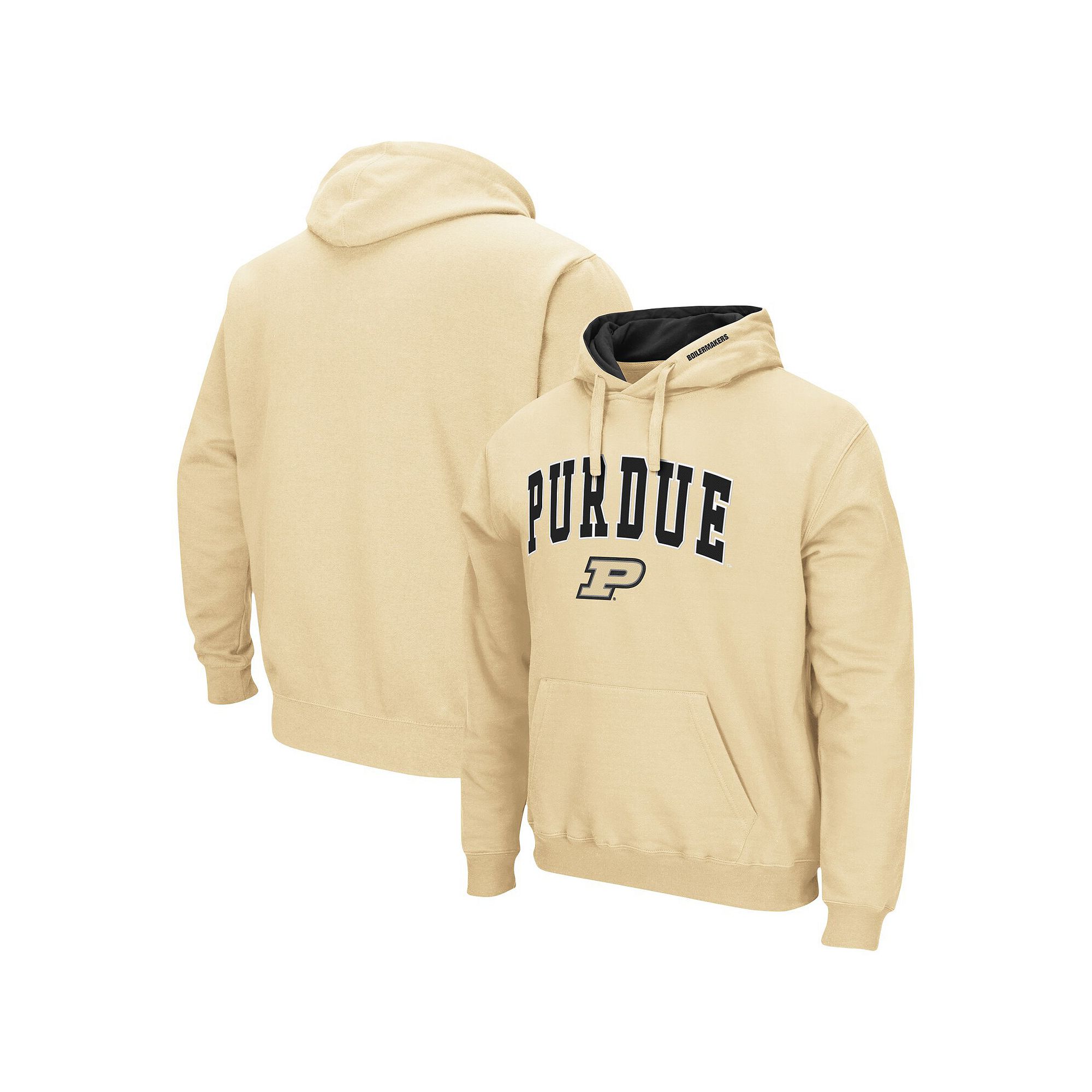 Mens Colosseum Gold Purdue Boilermakers Arch & Logo 3.0 Pullover Hoodie, S