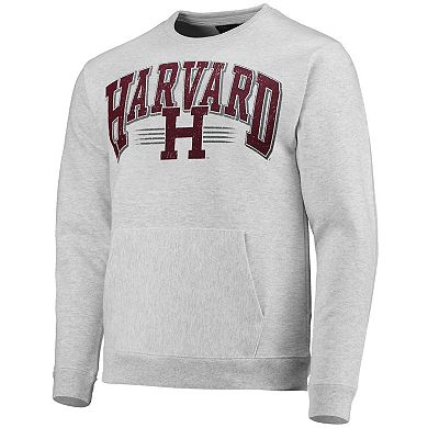 Men's League Collegiate Wear Heathered Gray Harvard Crimson Upperclassman Pocket Pullover Sweatshirt