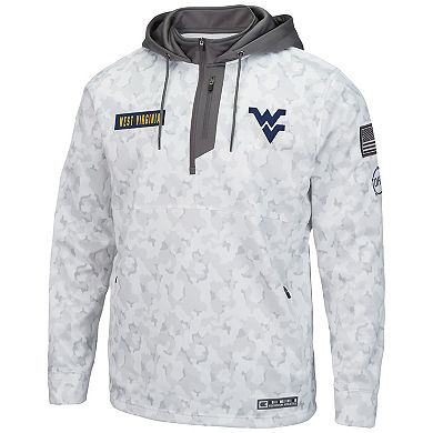 Men's Colosseum Arctic Camo West Virginia Mountaineers OHT Military Appreciation Quarter-Zip Hoodie