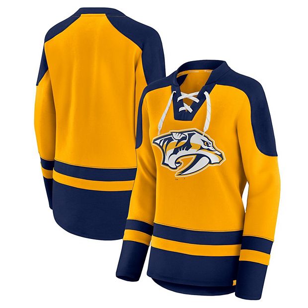 Women's Fanatics Branded Gold Nashville Predators Jersey Long Sleeve T-Shirt