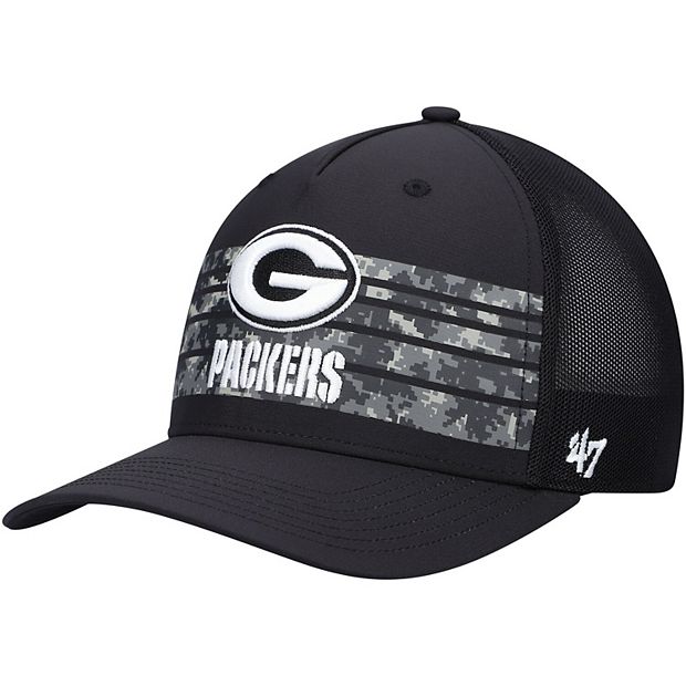 Men's '47 Camo/Black Green Bay Packers Trucker Adjustable Hat