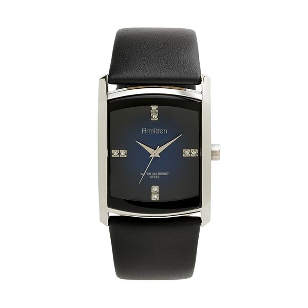 Armitron Men's Crystal Leather Watch - 20/4604DBSVBK