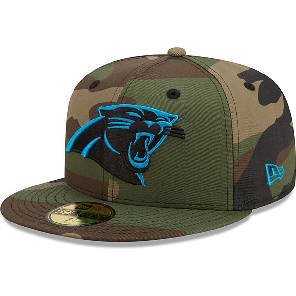 Men's New Era Camo Carolina Panthers Woodland 59FIFTY Fitted Hat