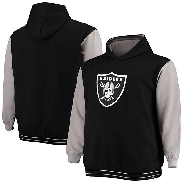 Men's Fanatics Branded White/Black New Orleans Saints Linear Throwback Logo  Pullover Hoodie