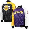 Men's Starter Purple/Gold/White Los Angeles Lakers Tricolor Remix Raglan Full-Snap Jacket