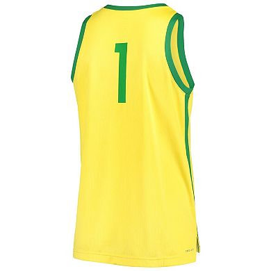 Men's Nike Yellow Oregon Ducks Replica Basketball Jersey