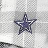 Women's Antigua Navy/Gray Dallas Cowboys Ease Flannel Button-Up Long Sleeve Shirt