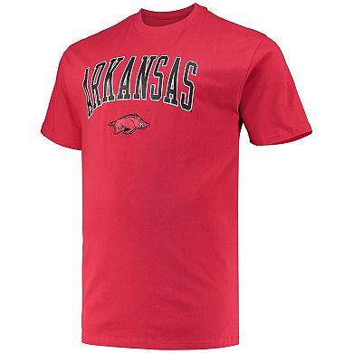 Men's Champion Cardinal Arkansas Razorbacks Big & Tall Arch Over Wordmark T-Shirt