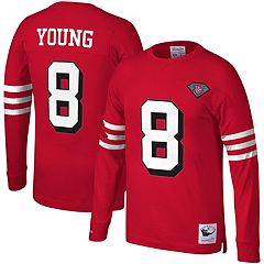 Men's New Era Scarlet San Francisco 49ers Current Raglan Long Sleeve T-Shirt Size: Small