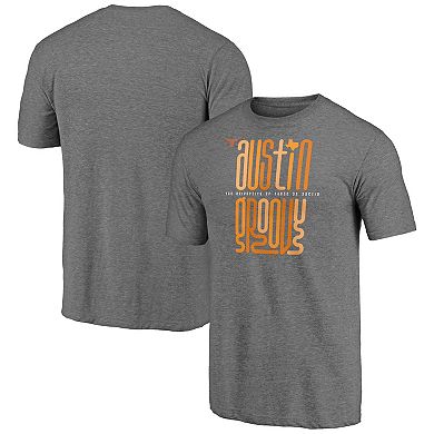Men's Fanatics Branded Heathered Gray Texas Longhorns Hometown Collection Groovy Tri-Blend T-Shirt