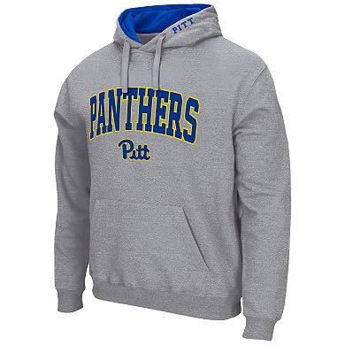 Men's Colosseum Heathered Gray Pitt Panthers Arch & Logo 3.0 Pullover Hoodie