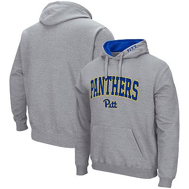 Men's Colosseum Heathered Gray Pitt Panthers Arch & Logo 3.0 Pullover Hoodie