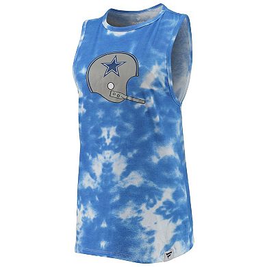 Women's Fanatics Branded White Dallas Cowboys Retro Tie-Dye Tank Top