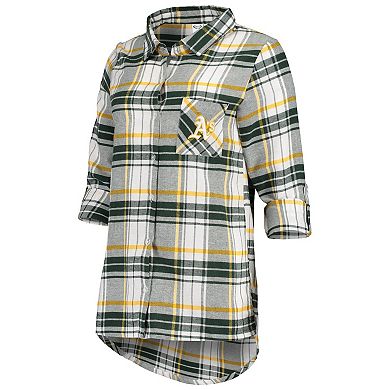 Women's Concepts Sport Green/Gold Oakland Athletics Accolade Flannel Nightshirt