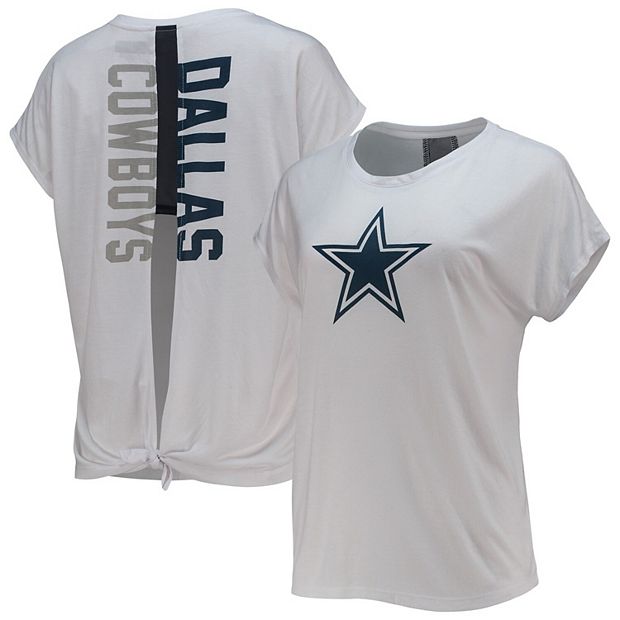 Women's New Era White Dallas Cowboys Split Tie Back Tank Top