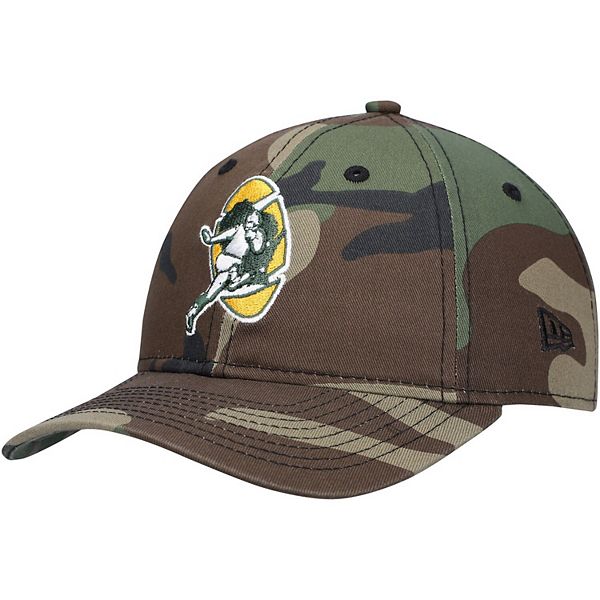 Youth New Era Camo Green Bay Packers Core Classic 2.0 9TWENTY Adjustable Hat