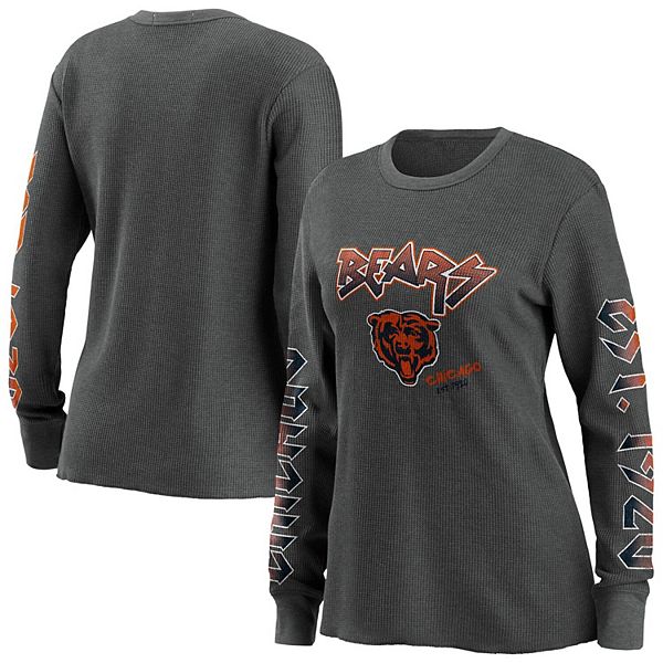 Womens Wear By Erin Andrews Gray Chicago Bears Long Sleeve Thermal T Shirt 