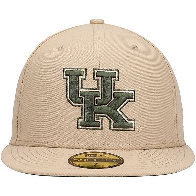 Men's New Era Tan Kentucky Wildcats Camel & Rifle 59FIFTY Fitted Hat