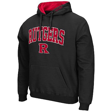 Men's Colosseum Black Rutgers Scarlet Knights Arch & Logo 3.0 Pullover ...