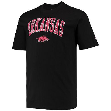 Men's Champion Black Arkansas Razorbacks Big & Tall Arch Over Wordmark T-Shirt